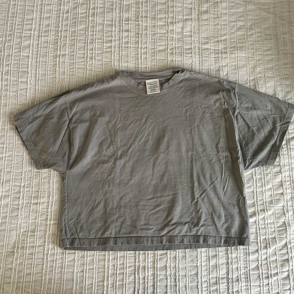 Medium Basic Gray Cropped Tee